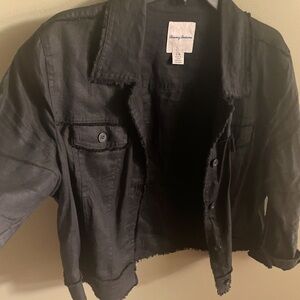 Women’s black Tommy Bahama linen jacket, size large